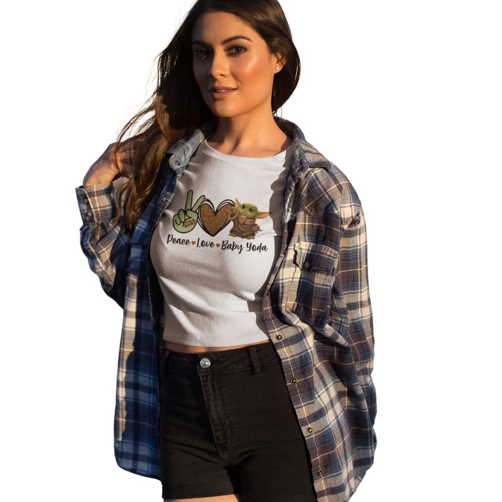 Peace Love Baby Yoda Tee - Picture 4 of 5